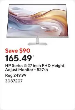 Staples HP Series 5 27 inch FHD Height Adjust Monitor - 527sh offer