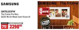 2001 Audio Video QN75LS03FW SAMSUNG The Frame Pro Neo QLED 4K Art Mode Sam Vision AI offer