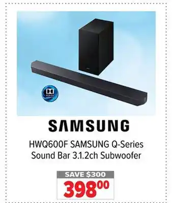 2001 Audio Video HWQ600F SAMSUNG Q-Series Sound Bar 3.1.2ch Subwoofer offer