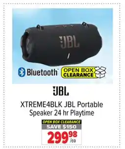 2001 Audio Video XTREME4BLK JBL Portable Speaker 24 hr Playtime offer