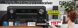 2001 Audio Video DENON 7.2 Ch. HDR HEOS 8K Receiver AVRX2800H offer