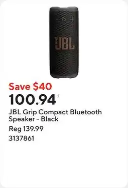 Staples JBL Grip Compact Bluetooth Speaker - Black offer