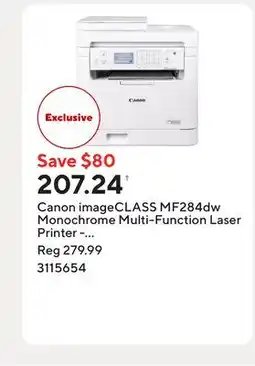 Staples Canon imageCLASS MF284dw Monochrome Multi-Function Laser Printer - White offer