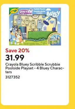 Staples Crayola Bluey Scribble Scrubbie Poolside Playset - 4 Bluey Characters offer