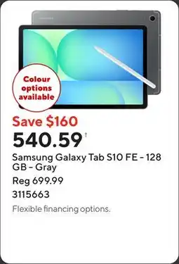 Staples Samsung Galaxy Tab S10 FE - 128 GB - Gray offer