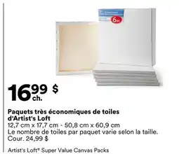 Michaels Paquets très économiques de toile d'Artist's Loft offer