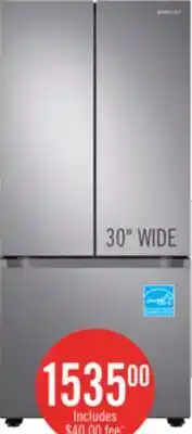 The Brick Samsung 30 22.1 Cu. Ft. French-Door Refrigerator - Stainless Steel offer