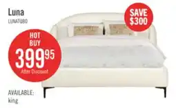 The Brick Luna Upholstered Wingback Bed in Taupe Fabric - Queen Size offer