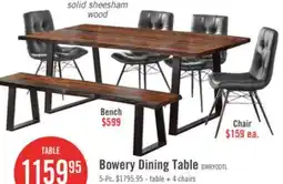 The Brick Bowery Dining Table, Sheesham Wood, Metal, Trapizoid Base, 80W - Brown offer