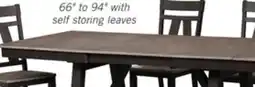 The Brick Zao 6pc Dining Set with Table, Bench & 4 Chairs, 66-94W Extension, Melamine - Brown offer