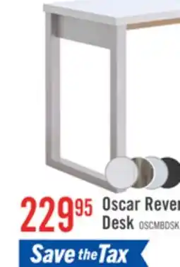 The Brick Oscar 47 Reversible Office Desk with Storage – Faux White Marble and Weathered White offer