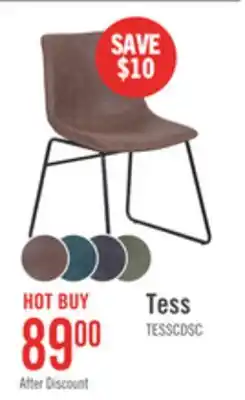 The Brick Tess Dining Chair with Leather-Look Fabric, Metal - Brown offer