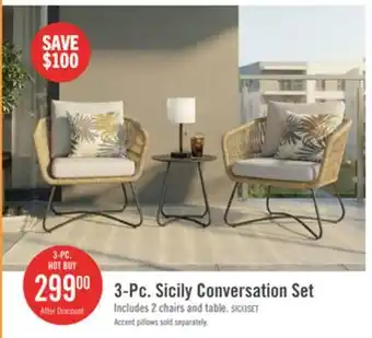 The Brick 3-Pc. Sicily Conversation Set offer