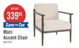 The Brick Maci 28.9 Linen-Look Accent Chair with Wood Legs – Taupe offer