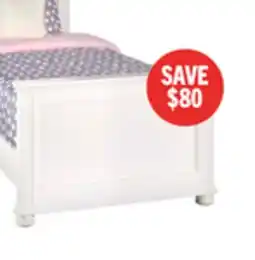The Brick Ella Panel Bed with Headboard & Frame for Kids, Chevron Pattern, White - Twin Size offer