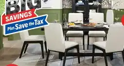 The Brick Alma 7pc Dining Set with Table & 6 Chairs, Trestle Base, 86W - Charcoal Black & White offer