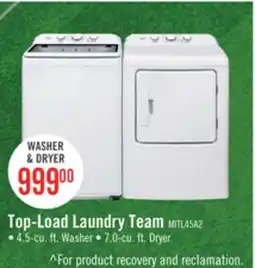 The Brick Midea 4.5 Cu. Ft. Top Load Agitator Washer and 7.0 Cu. Ft. Electric Dryer – White offer