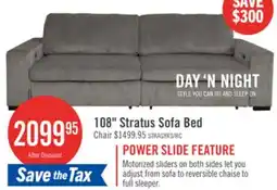 The Brick Stratus 108 Faux Fur Fabric Full-Size Sofa Bed with Power Sliding - Fog Grey offer