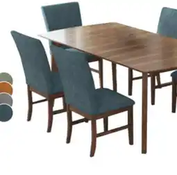The Brick Rain 7pc Dining Set with Table & 6 Blue Chairs, 72W - Blue/Brown offer