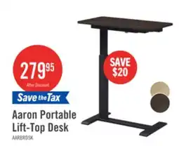 The Brick Aaron 26.77 Portable Lift-Top Office Desk with Adjustable Height - Walnut offer