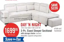 The Brick Coast 3-Piece Right-Facing Fabric Sleeper Sectional with Storage and Ottoman - Smoke offer