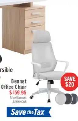 The Brick Bennet 24.4 Adjustable Mesh Office Chair – White offer