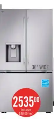 The Brick LG 36 24 Cu. Ft. Counter-Depth MAX Zero Clearance French-Door Refrigerator - LF24Z6330S offer