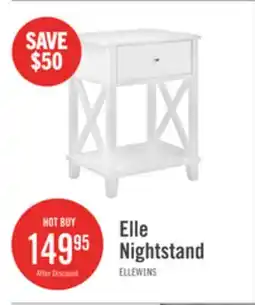 The Brick Elle Bedside 1-Drawer Nightstand, 18W x 25.75H - White offer