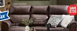 The Brick 85 Vibe Genuine Leather Power Reclining Sofa offer