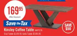The Brick Kinsley 43.3 Modern Coffee Table - Dark Brown Wood offer