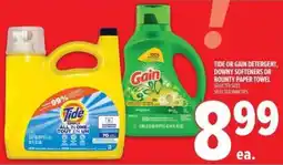 Metro Tide or gain detergent, downy softeners or bounty paper towel offer