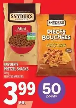 Metro Snyder's pretzel snacks offer