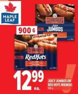 Metro Juicy jumbos or red hots wieners offer