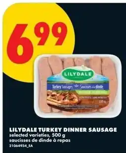 No Frills Lilydale turkey dinner sausage offer