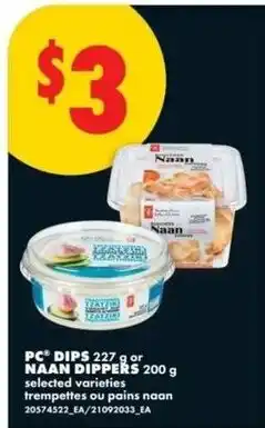 No Frills PC dips or naan dippers offer