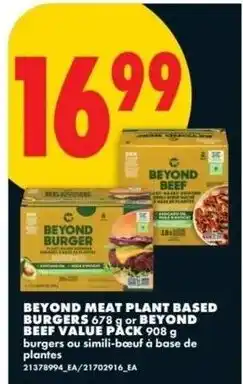 No Frills Beyond meat plant based burgers or beyond beef value pack offer