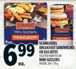 Metro Schneiders breakfast sandwiches or egg bites mini-sizzlers offer