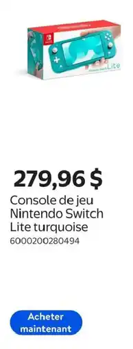 Walmart Nintendo Switch Lite turquoise offer