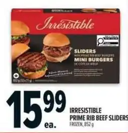 Metro Irresistible prime rib beef sliders offer