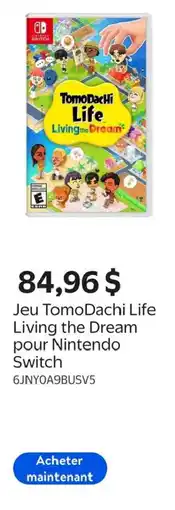 Walmart Life Living the Dream pour Nintendo switch offer