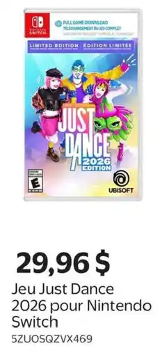 Walmart Jeu Just Dance 2026 pour Nintendo switch offer