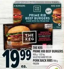 Metro The keg prime rib beef burgers, pork back ribs offer