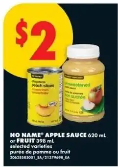 No Frills No name apple sauce or fruit offer