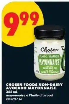 No Frills Chosen foods non-dairy avocado mayonnaise offer