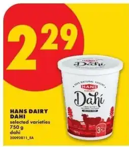No Frills Hans dairy dahi offer