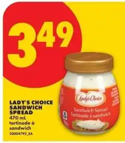 No Frills Lady's choice sandwich spread offer