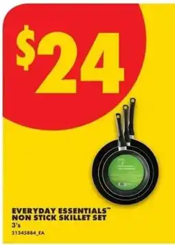 No Frills Everyday essentials non stick skillet set offer