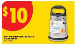 No Frills PC 4-sided grater with container offer