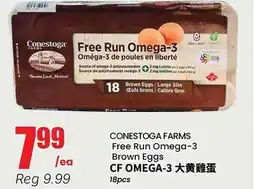 Terra Foodmart CONESTOGA FARMS Free Run Omega-3 Brown Eggs offer