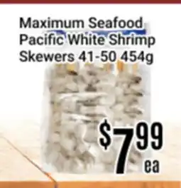 Nations Fresh Foods Maximum Seafood Pacific White Shrimp Skewers 41-50 offer